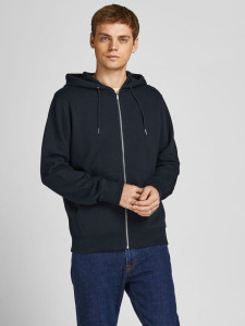 Толстовка JJESOFT BASIC SWEAT ZIP HOOD NOOS 12191895-Navy Blazer-Fit:REG FIT Jack&Jones L Темно-сині 12191895-NAVY BLAZER-FIT:
