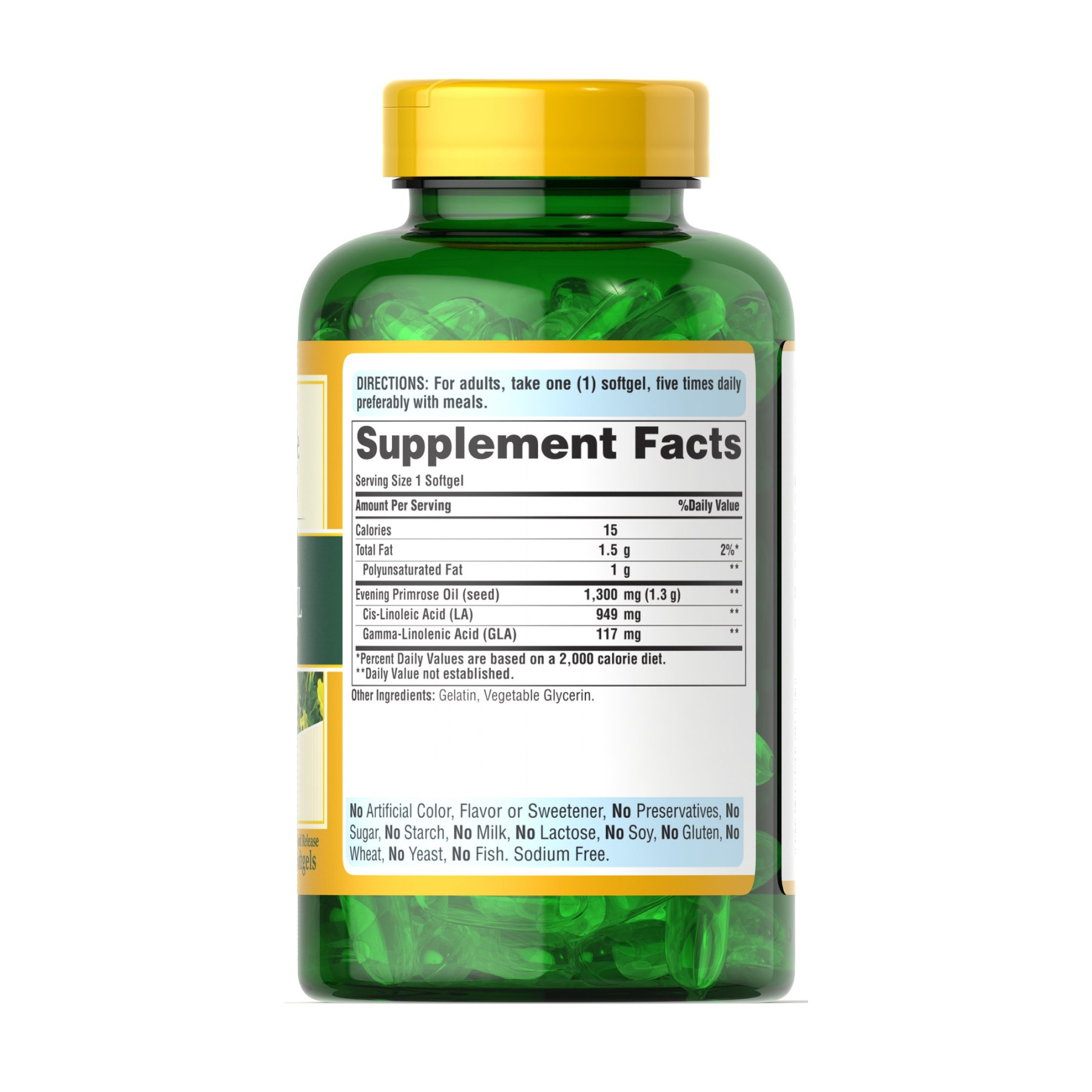 Софт гелеві капсули Puritans Pride Evening Primrose Oil 1300 mg with GLA - 120 softgels 2023-10-4593