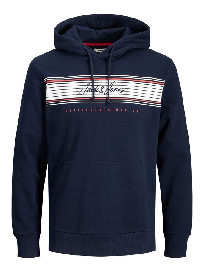 Толстовка JJLEO SWEAT HOOD 12200768-Navy Blazer Jack&Jones L Темно-синій 12200768-Navy Blazer