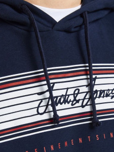 Толстовка JJLEO SWEAT HOOD 12200768-Navy Blazer Jack&Jones L Темно-синій 12200768-NAVY BLAZER