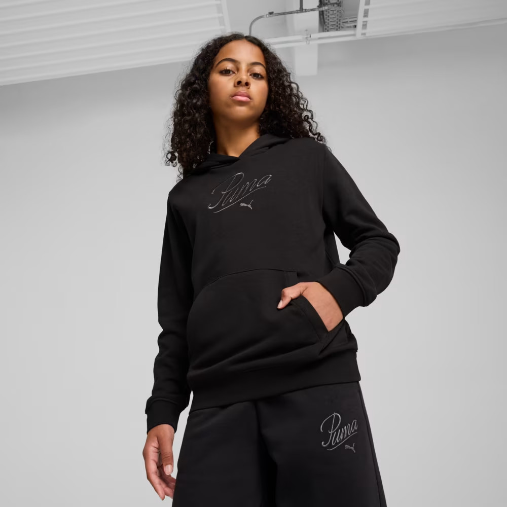 Худі підліткове ESS SCRIPT Hoodie 68580601 Puma 128 Чорний 68580601