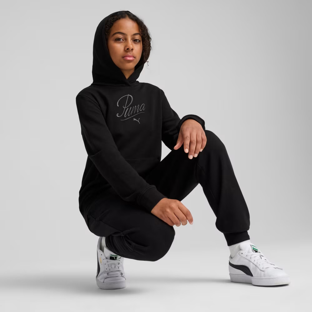 Худі підліткове ESS SCRIPT Hoodie 68580601 Puma 128 Чорний 68580601