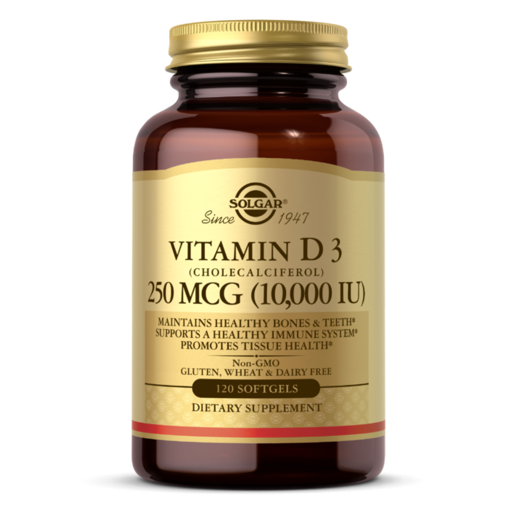 Софт гелеві капсули Vitamin D3 250mcg (10 000IU) - 120 softgels 100-68-6954216-20