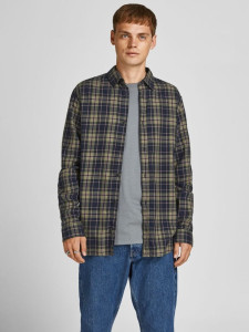 Сорочка JORBLASTER CHECK TWILL SHIRT LS 12195943-Martini Olive-Checks:/SLIM FIT Jack&Jones M Зелений 12195943-MARTINI OLIVE-CH
