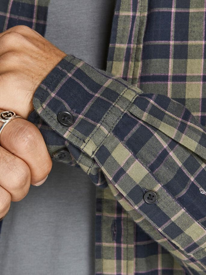 Сорочка JORBLASTER CHECK TWILL SHIRT LS 12195943-Martini Olive-Checks:/SLIM FIT Jack&Jones M Зелений 12195943-Martini Olive-Ch