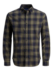 Сорочка JORBLASTER CHECK TWILL SHIRT LS 12195943-Martini Olive-Checks:/SLIM FIT Jack&Jones M Зелений 12195943-MARTINI OLIVE-CH