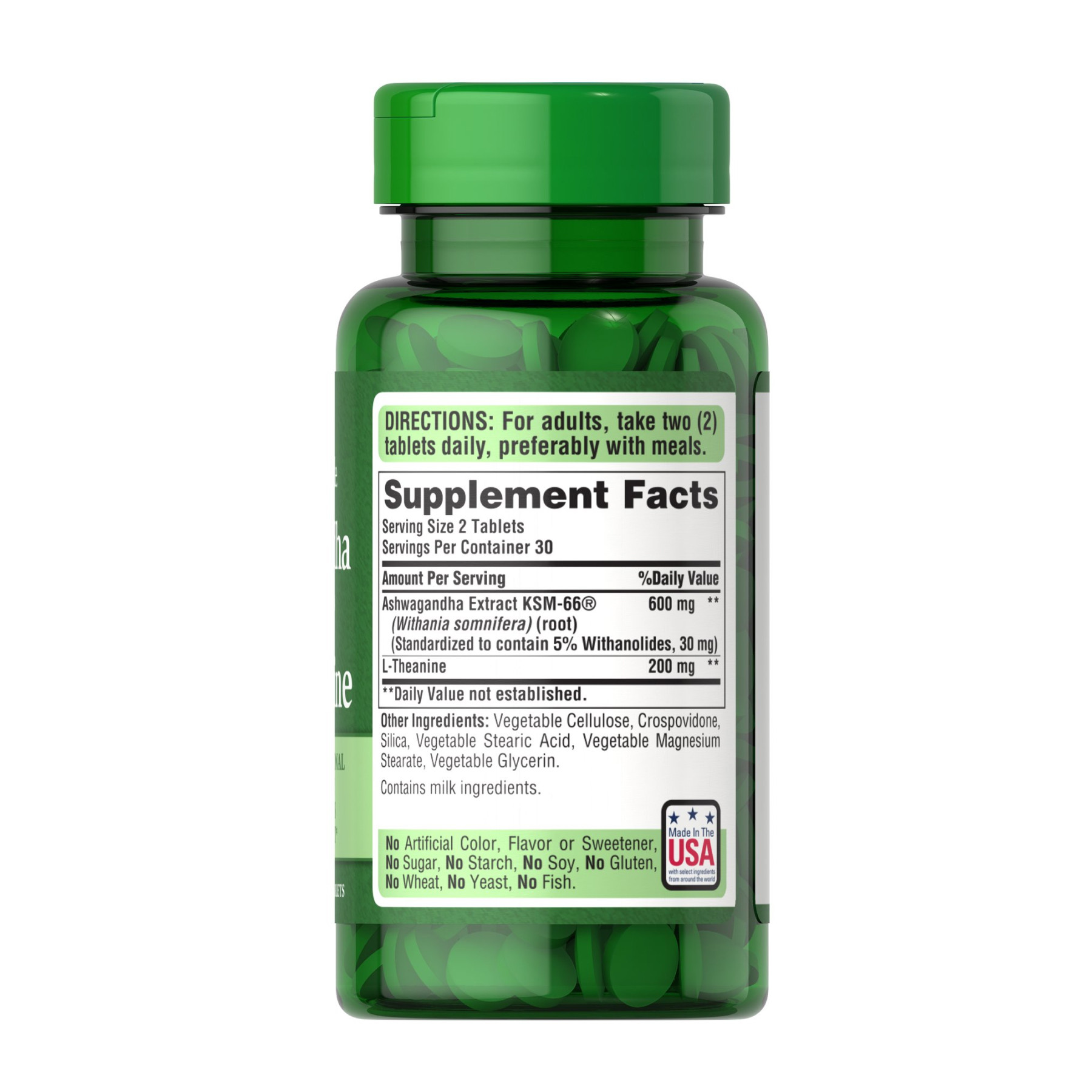 Таблетки Puritans Pride Ashwagandha KSM-66® & L-Theanine - 60 tabs 2023-10-4585