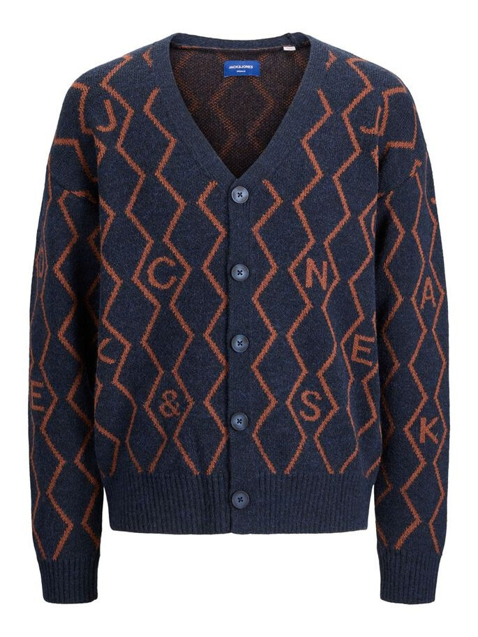 Кардиган JORSNAKE KNIT CARDIGAN KA KNT21 12206819-Navy Blazer-Fit:BOX Jack&Jones L Темно-синій 12206819-Navy Blazer-Fit: