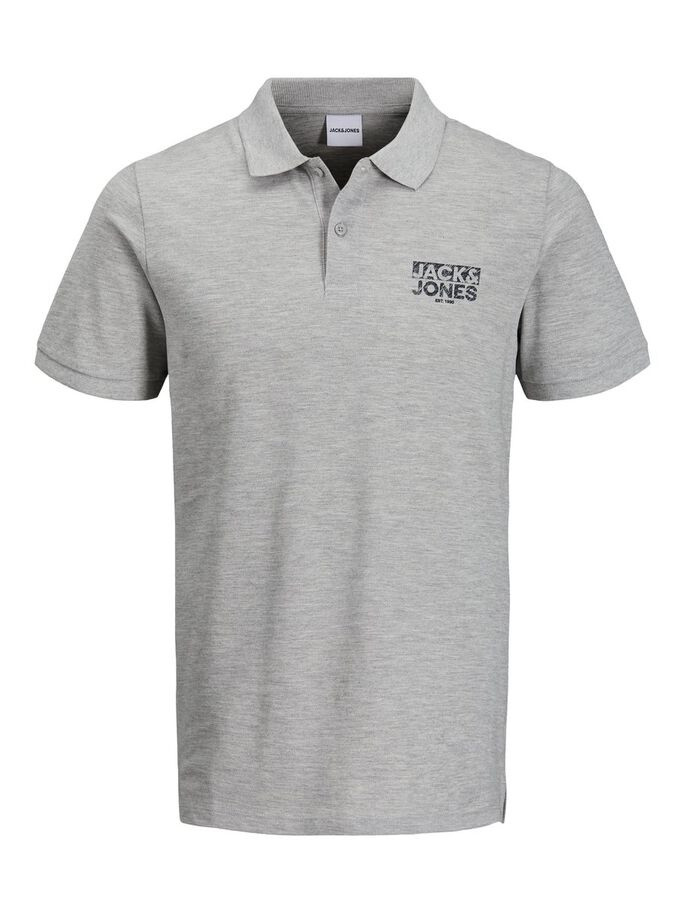 Поло JJHERO POLO SS CAT 12175087 Grey Melange Jack&Jones S Сірий 12175087GreyMelange