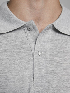 Поло JJHERO POLO SS CAT 12175087 Grey Melange Jack&Jones S Сірий 12175087GREYMELANGE