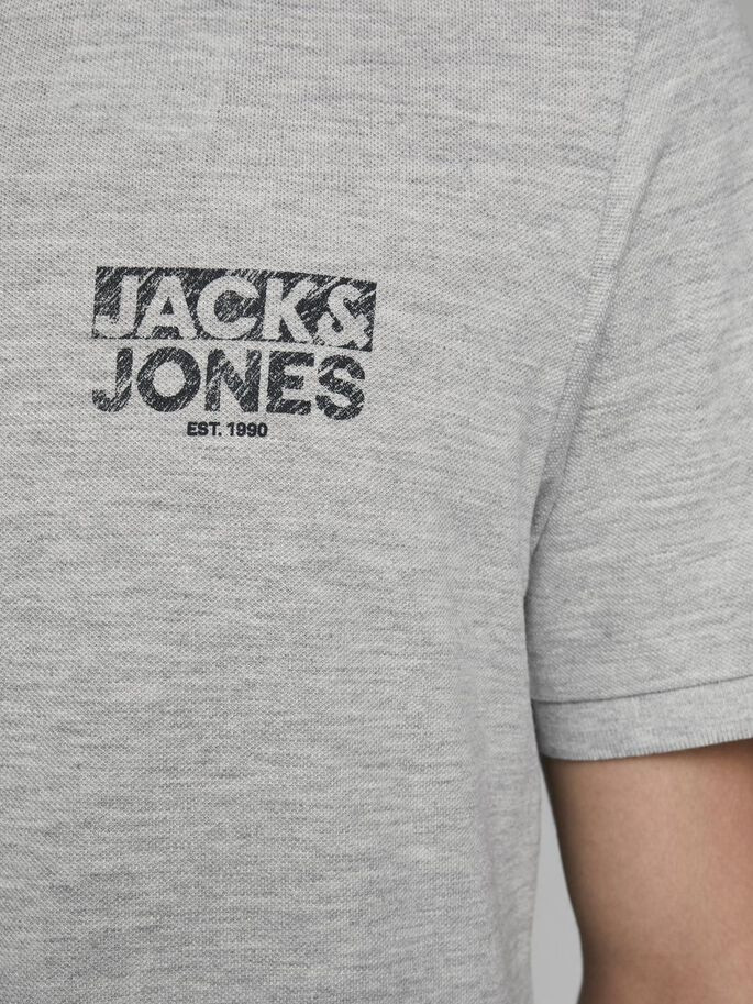 Поло JJHERO POLO SS CAT 12175087 Grey Melange Jack&Jones S Сірий 12175087GreyMelange