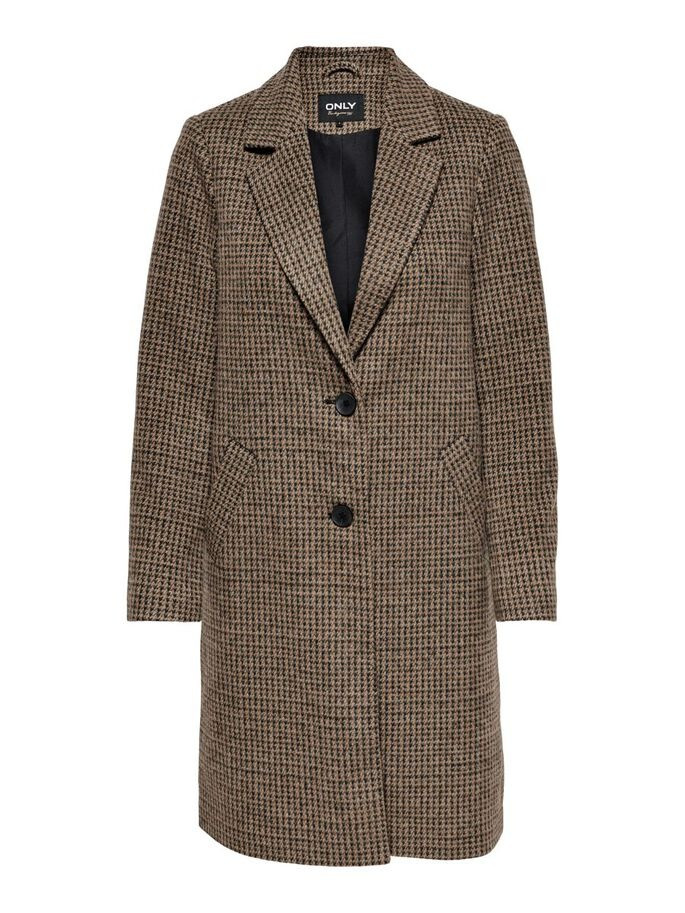 Пальто ONLAGNETE ASTRID CHECK COAT CC OTW 15228610-Glazed Ginger ONLY XS Коричневий 15228610-Glazed Ginger