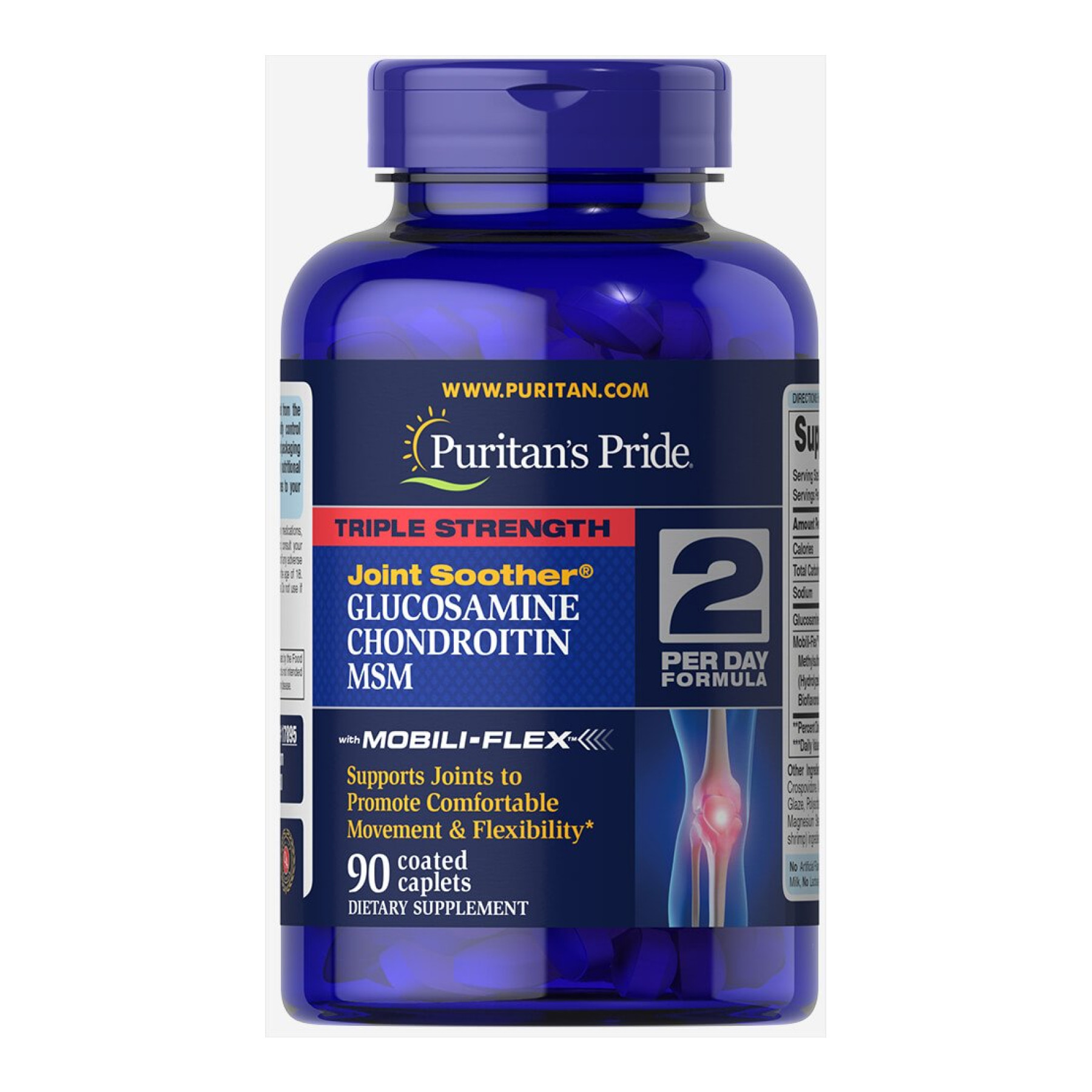 Капсули Glucosamine Chondroitin MSM Triple Strength - 90 caplets 100-76-2034597-20