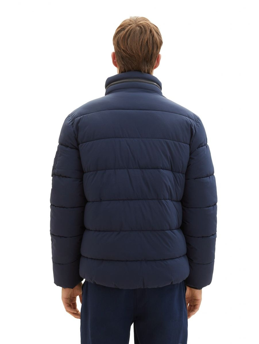 Пуховик Puffer jacket with a hidden hood 1037336-10668 Tom Tailor L Темно-синій 1037336-10668