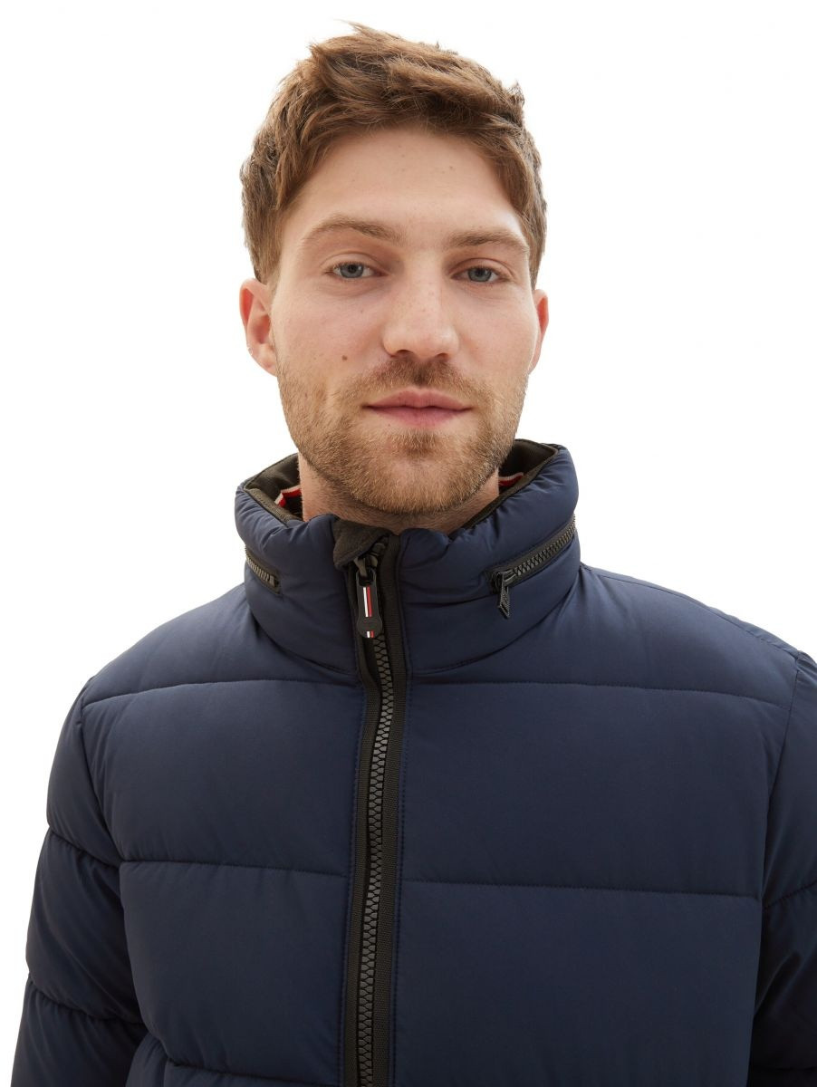 Пуховик Puffer jacket with a hidden hood 1037336-10668 Tom Tailor L Темно-синій 1037336-10668