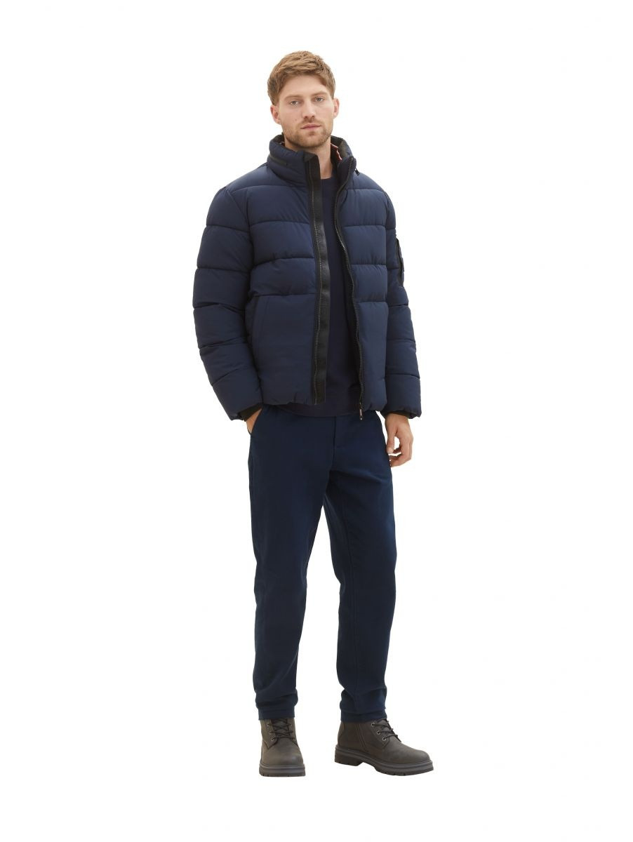 Пуховик Puffer jacket with a hidden hood 1037336-10668 Tom Tailor L Темно-синій 1037336-10668