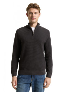 Кофта Men's Cotton Troyer Knit Jumper 1048813-10899 Tom Tailor L Темно-сірий 1048813-10899
