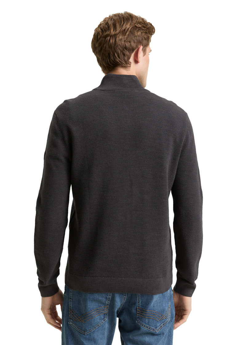 Кофта Men's Cotton Troyer Knit Jumper 1048813-10899 Tom Tailor L Темно-сірий 1048813-10899