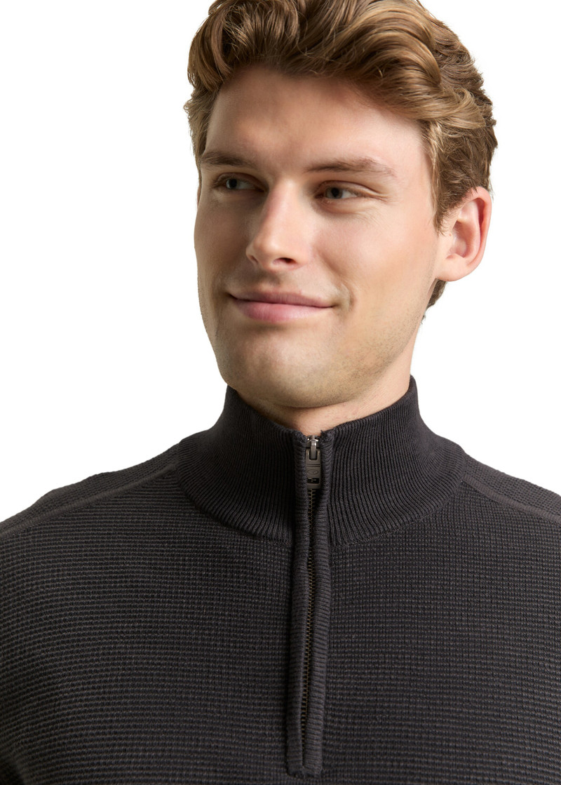 Кофта Men's Cotton Troyer Knit Jumper 1048813-10899 Tom Tailor L Темно-сірий 1048813-10899