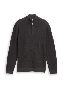 Кофта Men's Cotton Troyer Knit Jumper 1048813-10899 Tom Tailor L Темно-сірий 1048813-10899