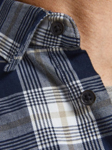 Сорочка JORBLASTER CHECK TWILL SHIRT LS 12195943-Navy Blazer-Checks:/SLIM FIT Jack&Jones M Темно-син 12195943-NAVY BLAZER-CHEC