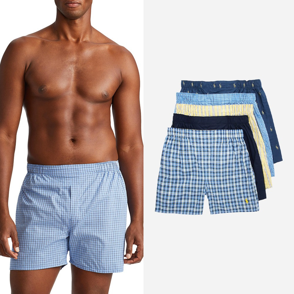 Труси боксери Polo Ralph Lauren, Men's Underwear, Cotton Classic Fit NCWBP5 Plaid, Nvy, Rus, Stripe, NCWBP5 AP6N