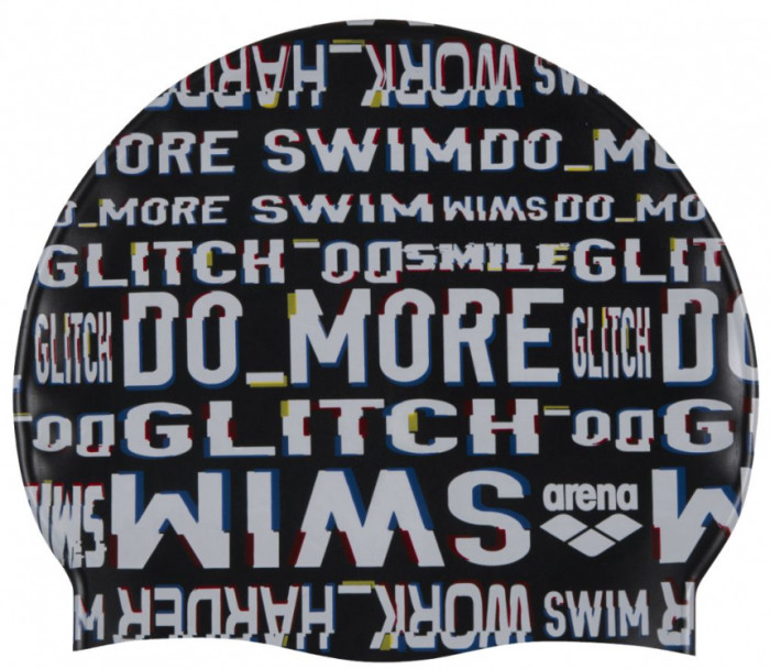 Шапочка для плавання Arena PRINT JR чорний, білий Діт OSFM 94171-220