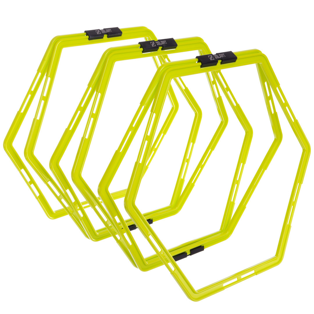 Сітка тренувальна підлогова (соти) Zelart FI-2568 50x58см 6шт салатовий FI-2568