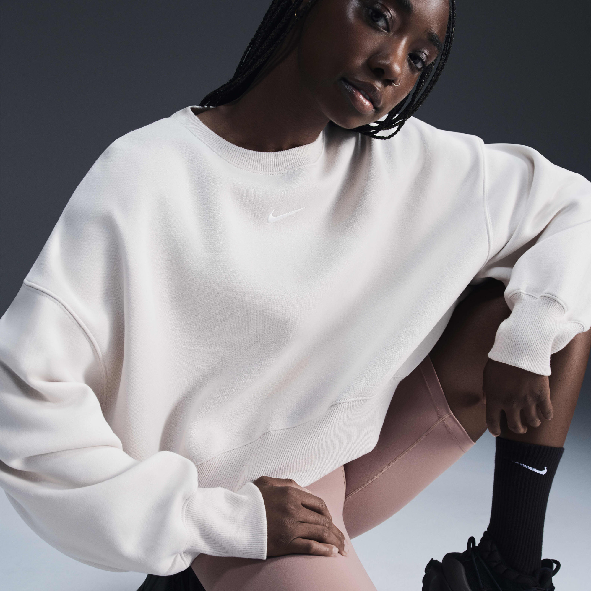 Світшот жіночий Nike Nsw Phoenix Fleece Beige DQ5761-104