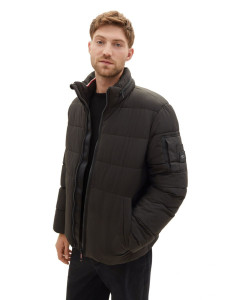 Пуховик Puffer jacket with a hidden hood 1037336-29999 Tom Tailor L Чорний 1037336-29999