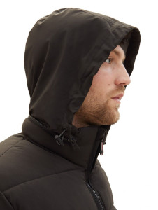 Пуховик Puffer jacket with a hidden hood 1037336-29999 Tom Tailor L Чорний 1037336-29999
