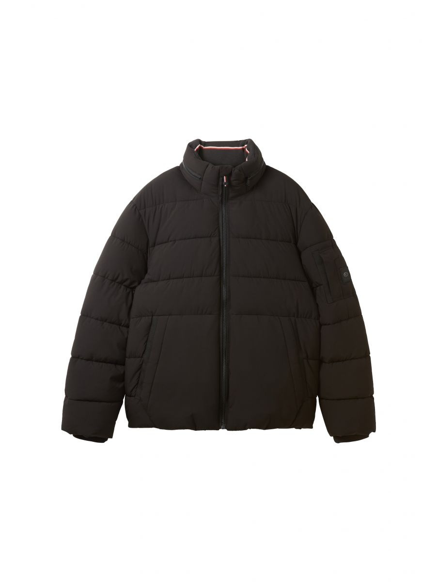 Пуховик Puffer jacket with a hidden hood 1037336-29999 Tom Tailor L Чорний 1037336-29999