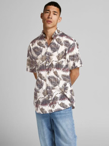 Сорочка JORHAZY SHIRT SS LTN 12187954 Cloud Dancer Jack&Jones M Білий 12187954CLOUDDANCER