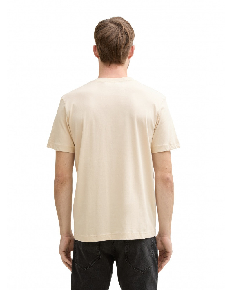 Футболка LOGO TEE MEN'S T-SHIRT 1037735-10336 Tom Tailor L Бежевий 1037735-10336