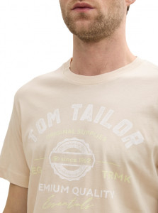 Футболка LOGO TEE MEN'S T-SHIRT 1037735-10336 Tom Tailor L Бежевий 1037735-10336