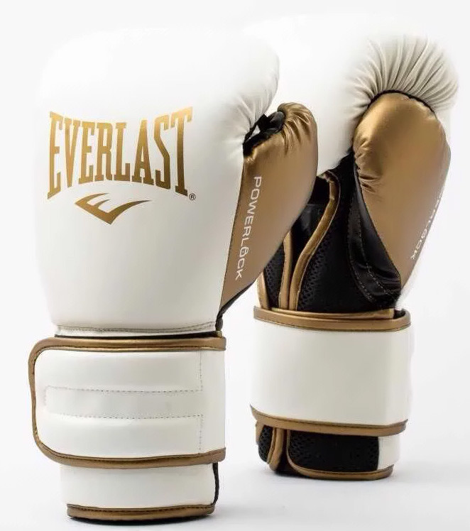 Рукавиці боксерські Everlast POWERLOCK 2R TRAINING GLOVE білий, золотий Уні 12 унцій P00003049