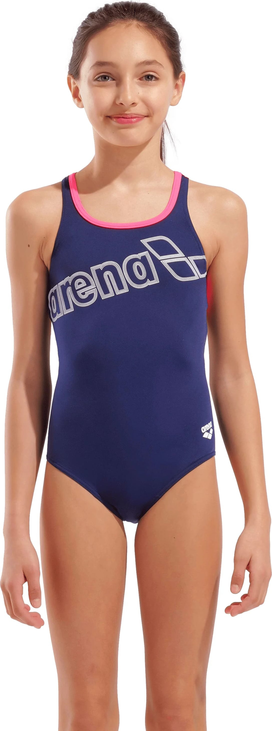 Купальник закритий для дівчат Arena LOGO SWIMSUIT SWIM PRO синій дитячий 140 см (010287-590) 010287-590