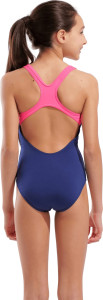 Купальник закритий для дівчат Arena LOGO SWIMSUIT SWIM PRO синій дитячий 140 см (010287-590) 010287-590