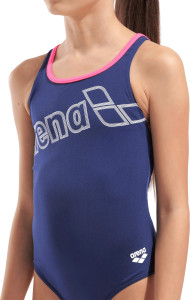 Купальник закритий для дівчат Arena LOGO SWIMSUIT SWIM PRO синій дитячий 140 см (010287-590) 010287-590