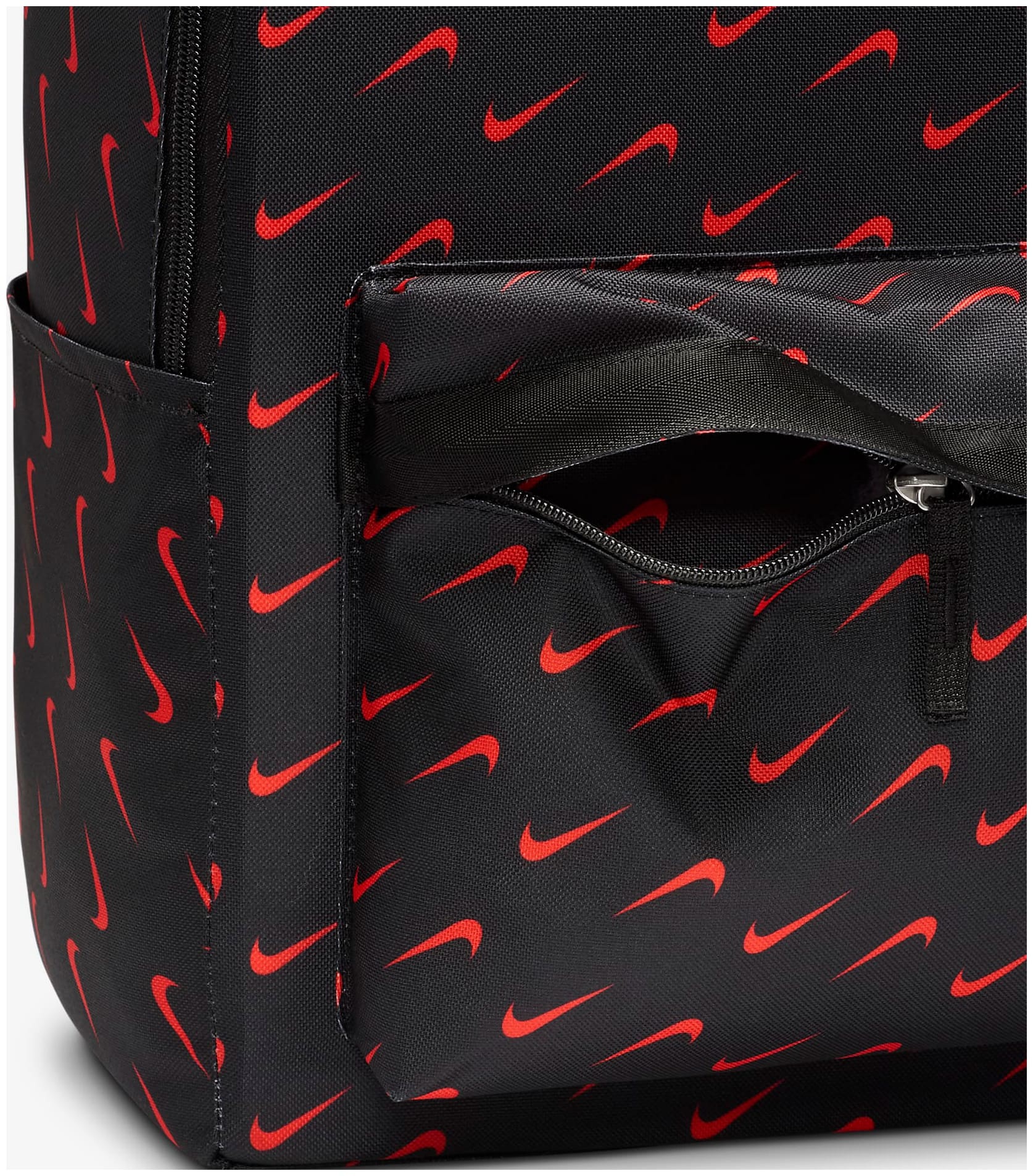 Рюкзак Nike NK HERITAGE BKPK - SWOOSH DROP 25L чорний, червоний Уні 43 х 30.5 х 15 см HF6995-010