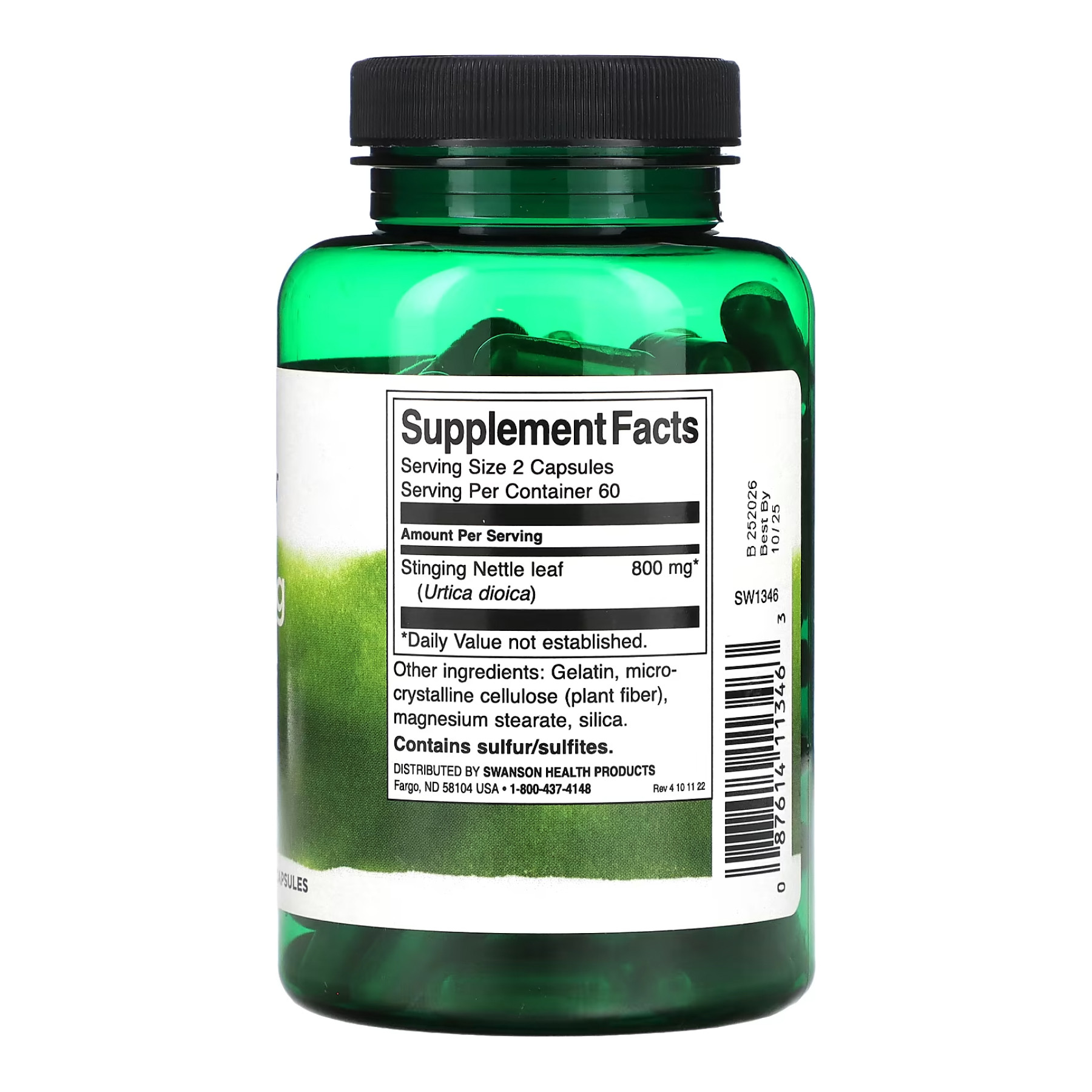Капсули Swanson Stinging Nettle Leaf 400mg - 120 caps 2023-10-4066