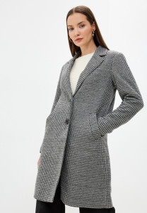 Пальто ONLAGNETE ASTRID CHECK COAT CC OTW 15228610-Black-Checks: PUMICE STONE ONLY M Чорний 15228610-BLACK-CHECKS:PUM