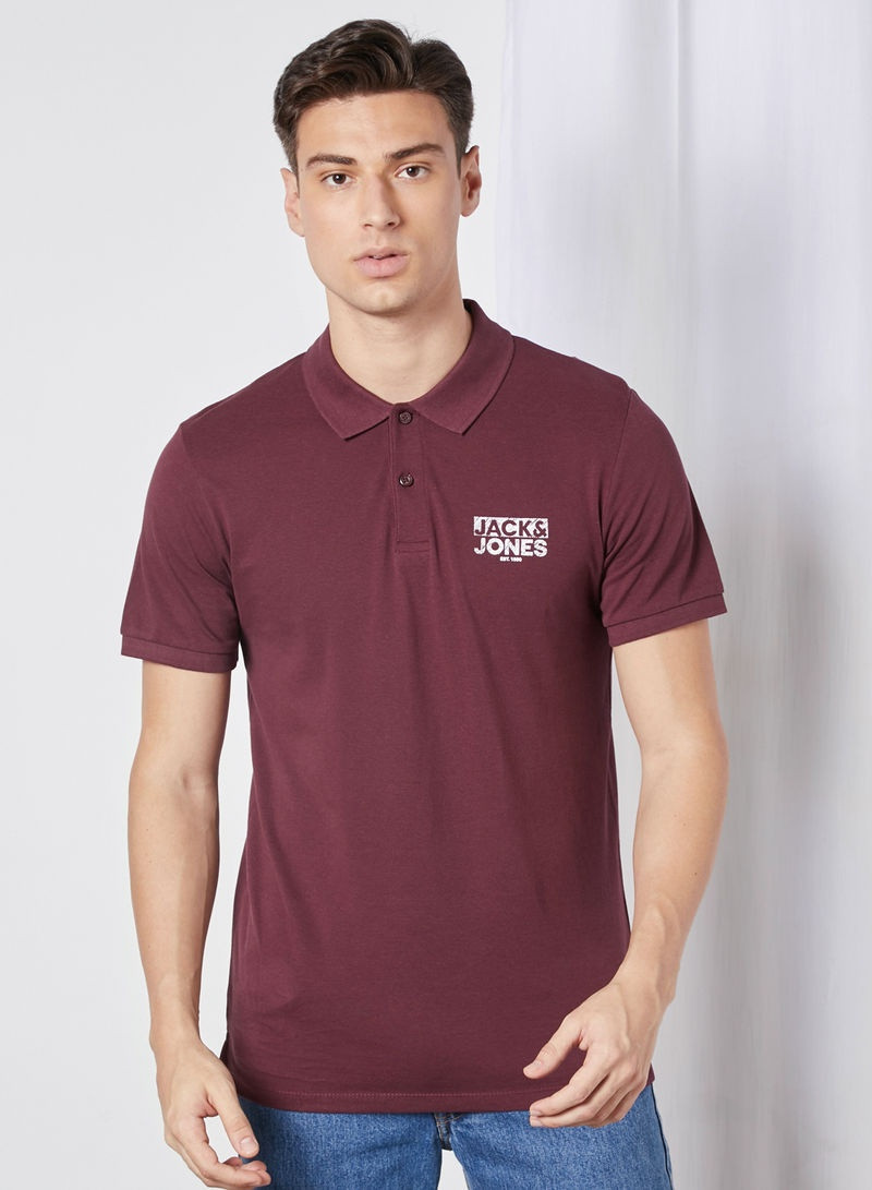 Поло JJHERO POLO SS CAT 12175087 Port Royale Jack&Jones L Бордовий 12175087PORTROYALE