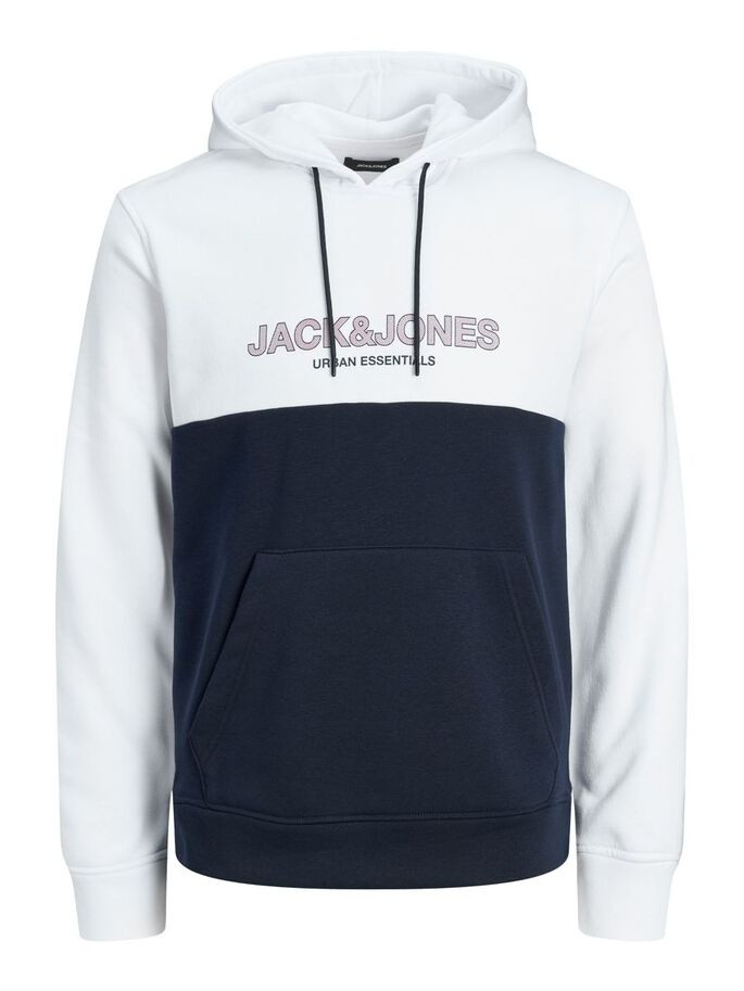 Толстовка JJEURBAN BLOCKING SWEAT HOOD NOOS 12190441-White Jack&Jones XXL Білий 12190441-WHITE-DETAIL:RED