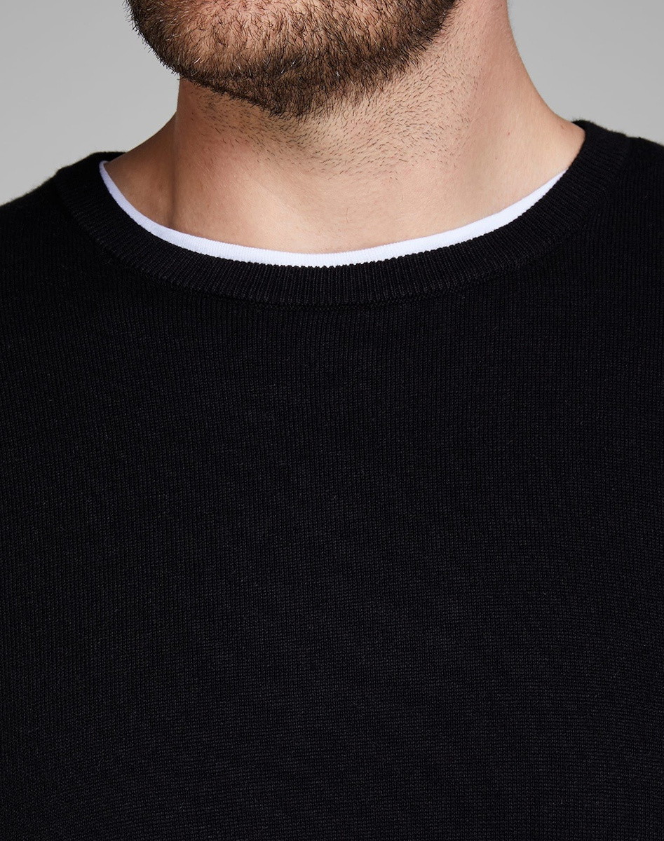 Пуловер JJEBASIC KNIT CREW NECK PS 12144038-Black Jack&Jones PLUS 2XL Чорний 12144038-Black