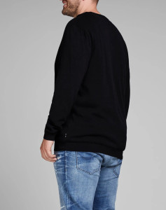 Пуловер JJEBASIC KNIT CREW NECK PS 12144038-Black Jack&Jones PLUS 12144038-BLACK