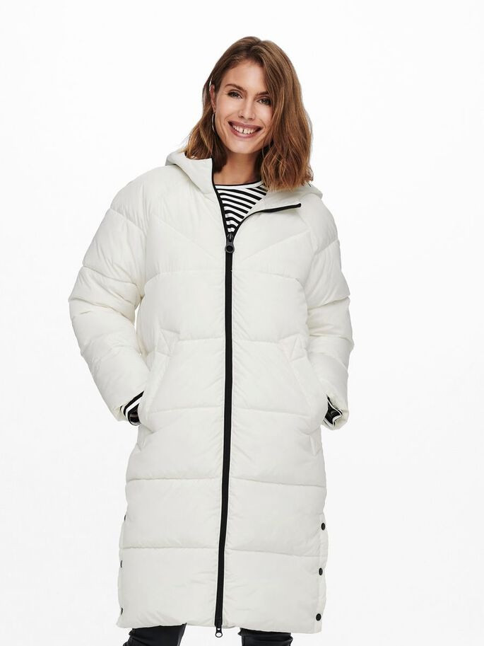 Пальто ONLAMANDA LONG PUFFER COAT CC OTW 15233425-Cloud Dancer ONLY L Білий 15233425-Cloud Dancer