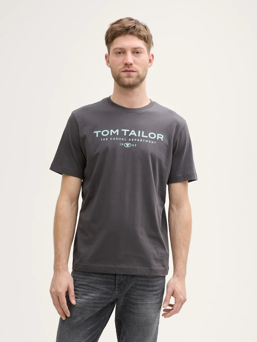 Футболка Printed T-shirt 1045773-10899 Tom Tailor L Темно-сірий 1045773-10899
