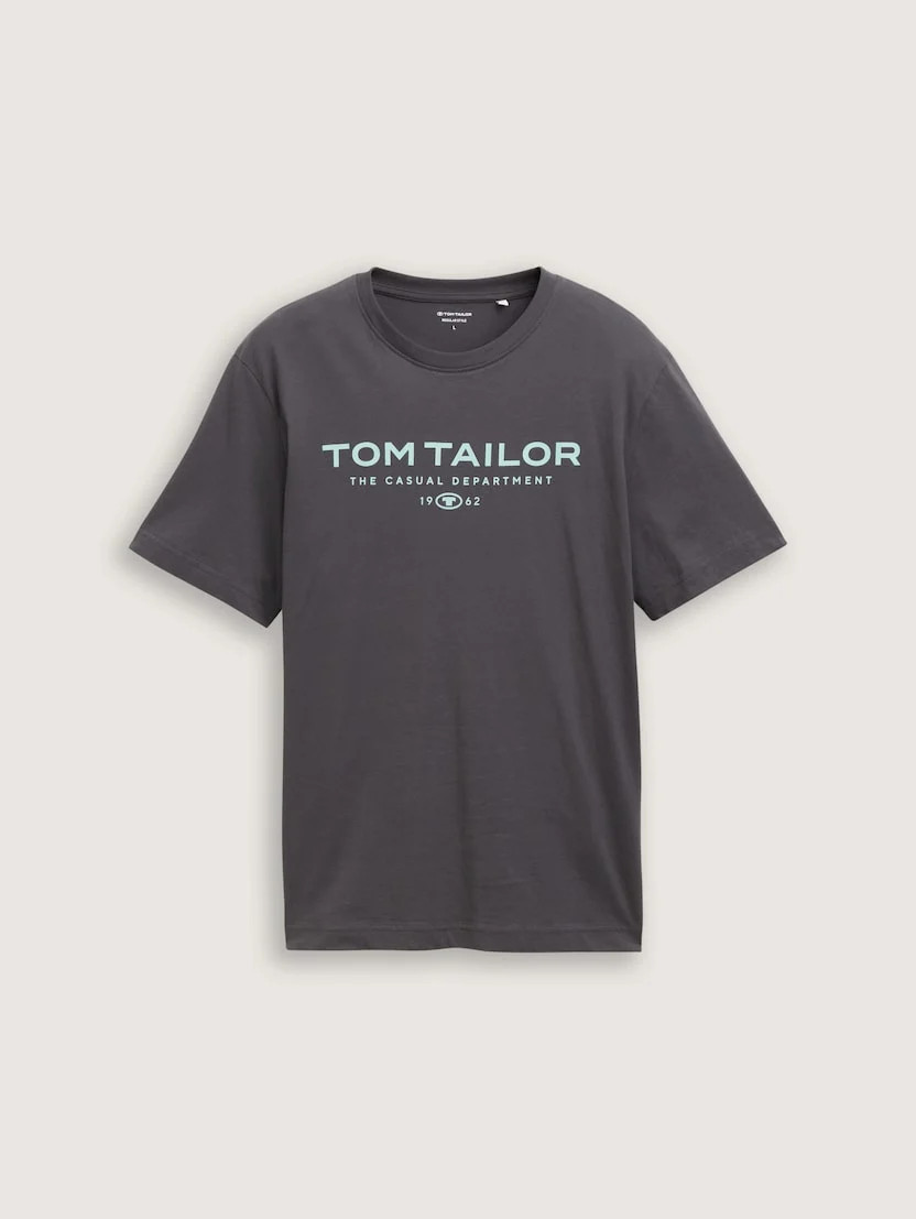 Футболка Printed T-shirt 1045773-10899 Tom Tailor L Темно-сірий 1045773-10899