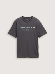 Футболка Printed T-shirt 1045773-10899 Tom Tailor L Темно-сірий 1045773-10899